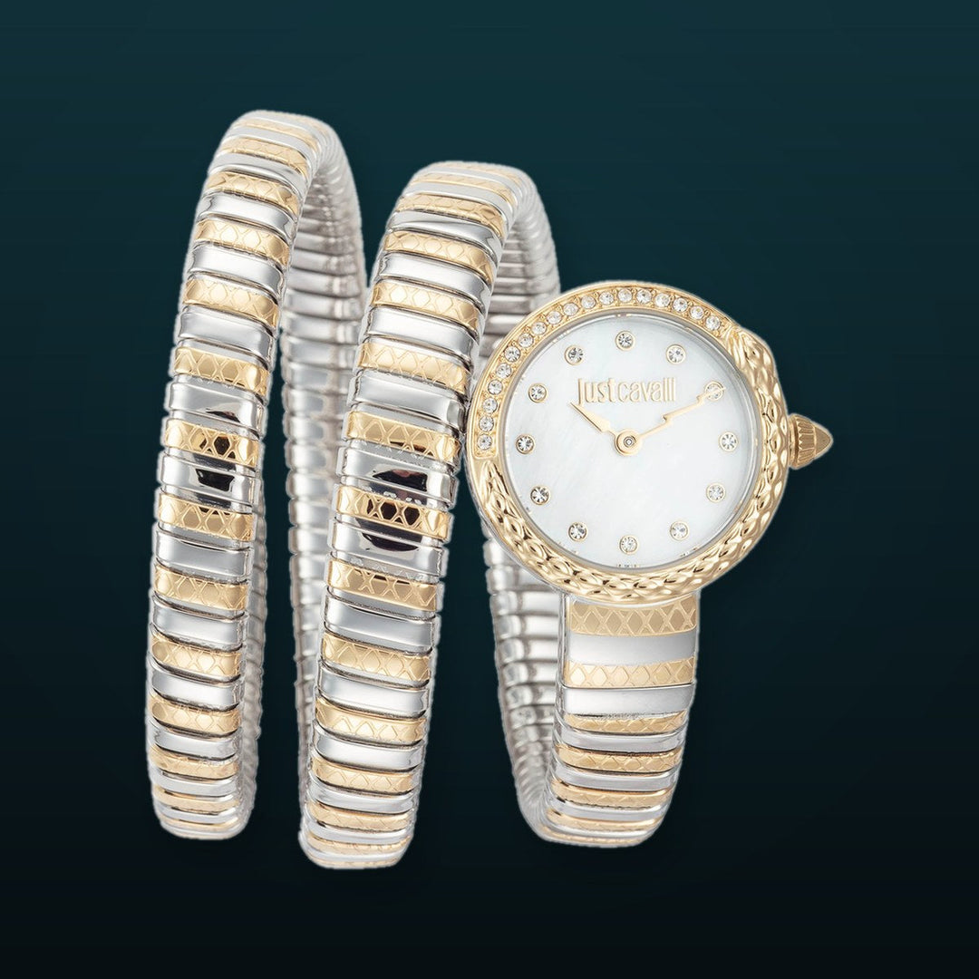 Signature Snake 23 mm / White / Gold White Dial