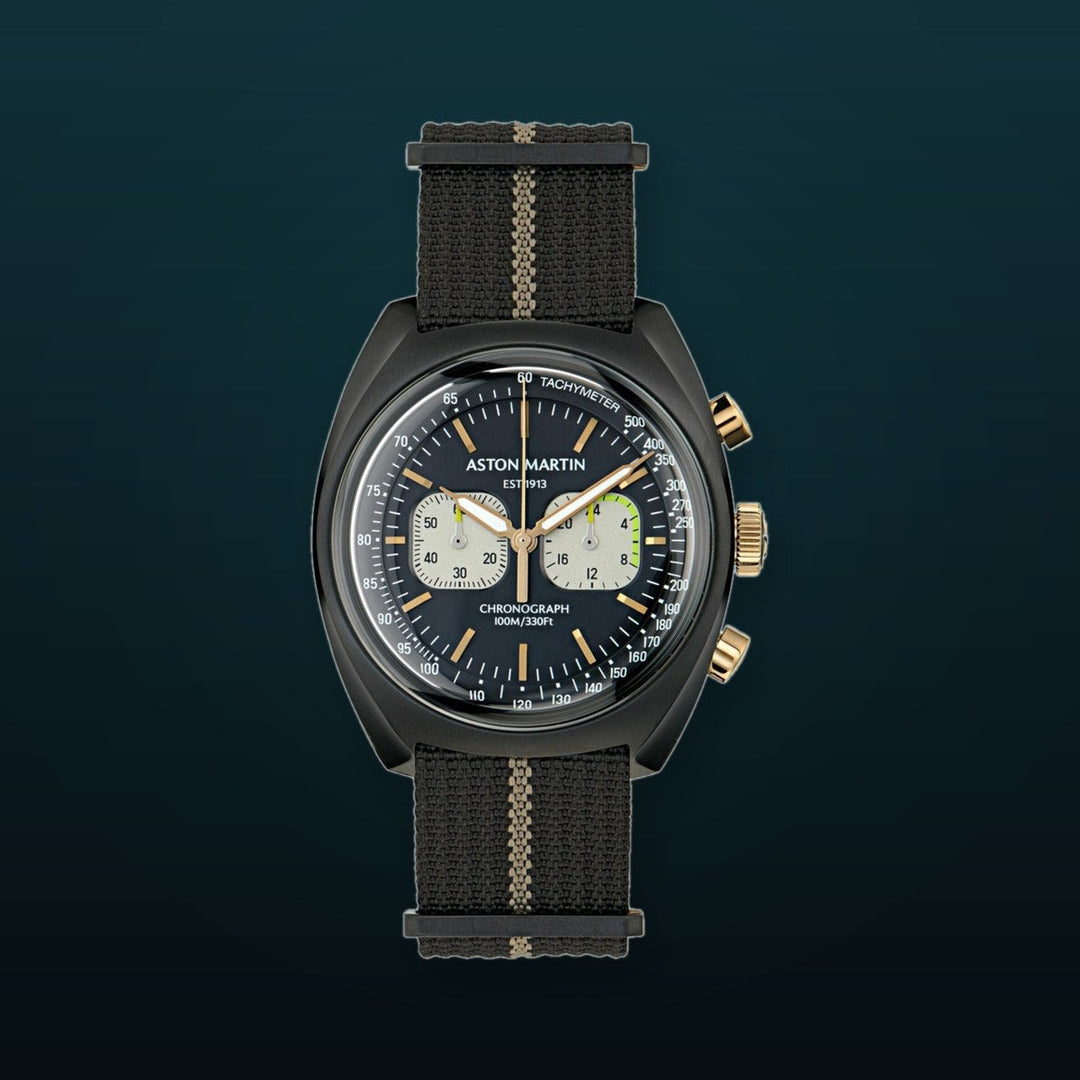 TS2 Chrono Black IP/Black Nylon Strap Black Dial