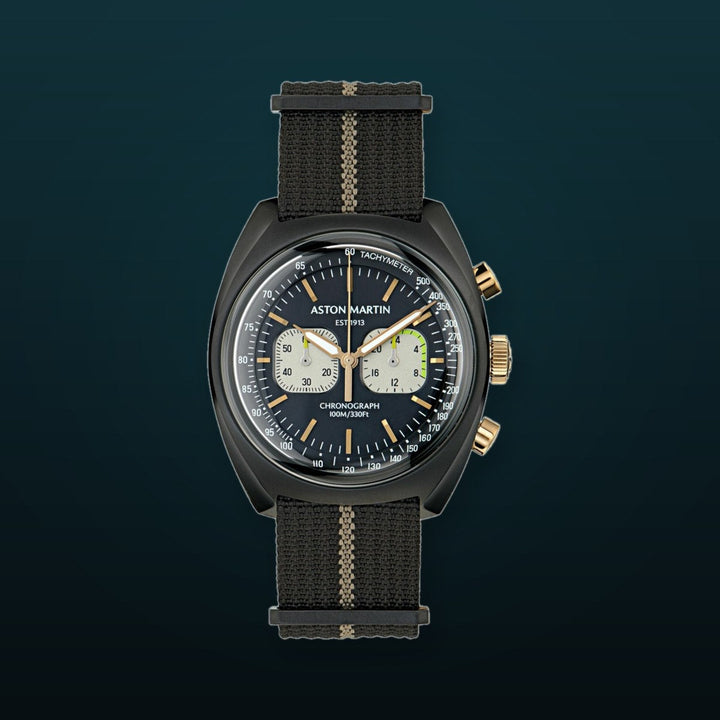 TS2 Chrono Black IP/Black Nylon Strap Black Dial