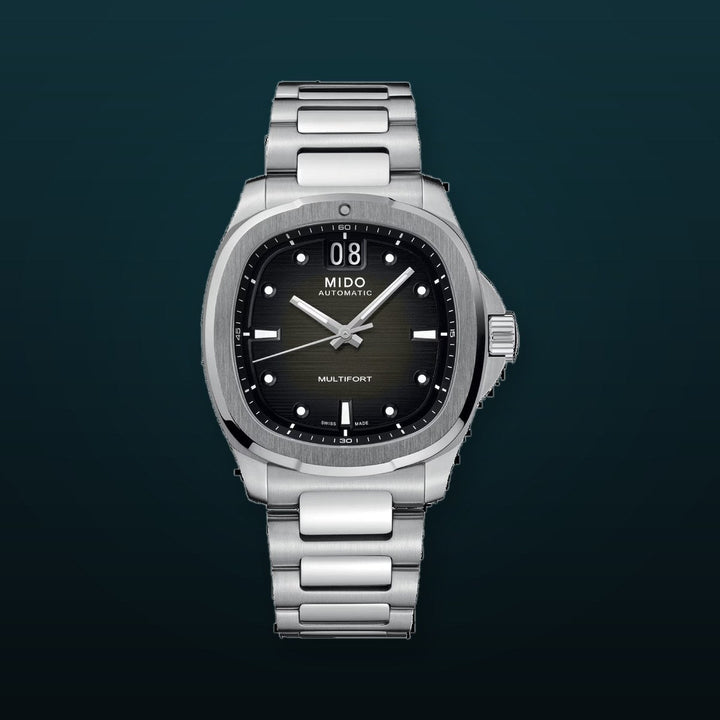 Multifort TV Big Date Black / Stainless Steel Black Dial