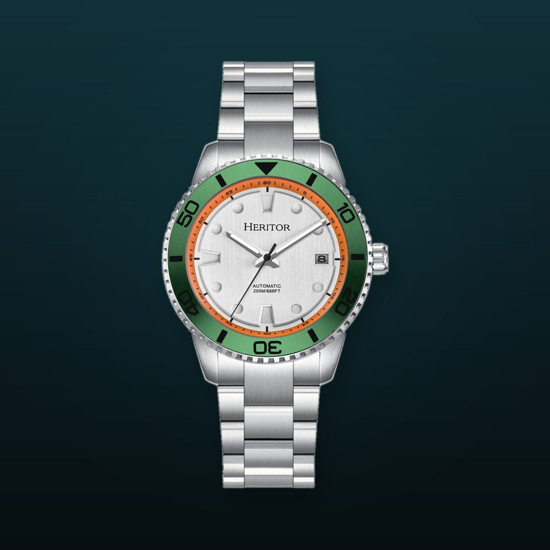 Bexley Diver Automatic Silver / Green Silver Dial