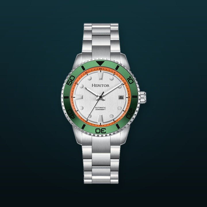 Bexley Diver Automatic Silver / Green Silver Dial