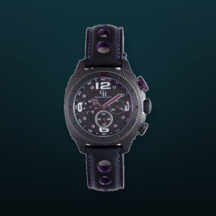 Pescara Black-Black purple Chronograph | Black Dial