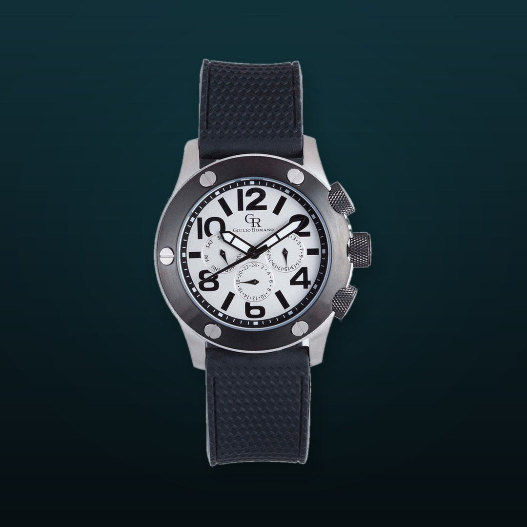 Men's Piemonte Luminous Dual-Time Day-Date Watch | Silver Dial
