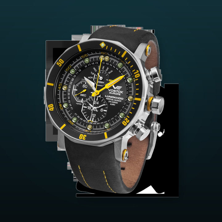 Lunokhod Black Dial / Black Leather Black Dial