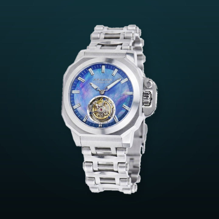 Millipede Max Tourbillon 48mm LE Blue Mother of Peal Dial