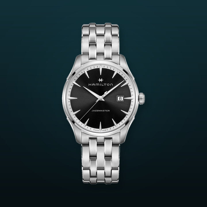 JAZZMASTER Silver/SS Black Dial