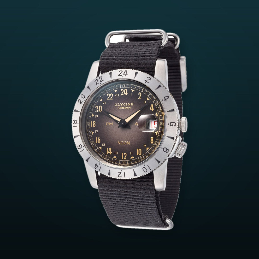 Airman Vintage Noon Purist 40mm / Black / Black Black Dial