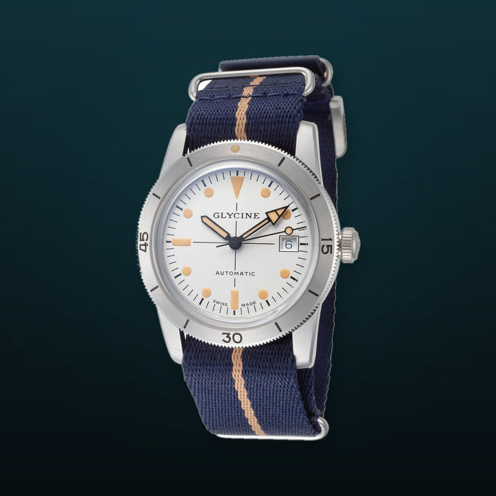 Glycine 39mm / Blue | Silver Dial
