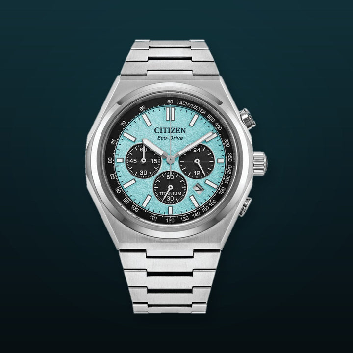 Zenshin Chrono Blue / Super Titanium | Blue Dial
