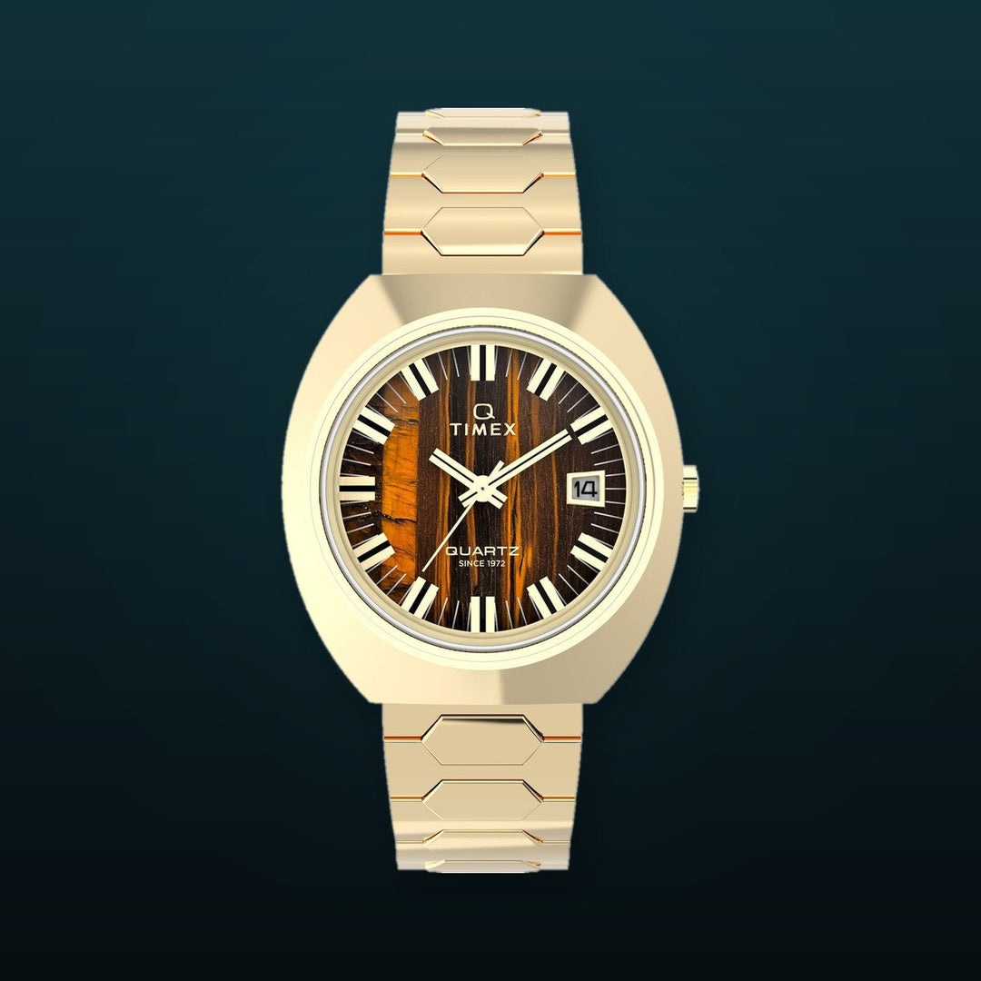 Q TIMEX Brown Dial