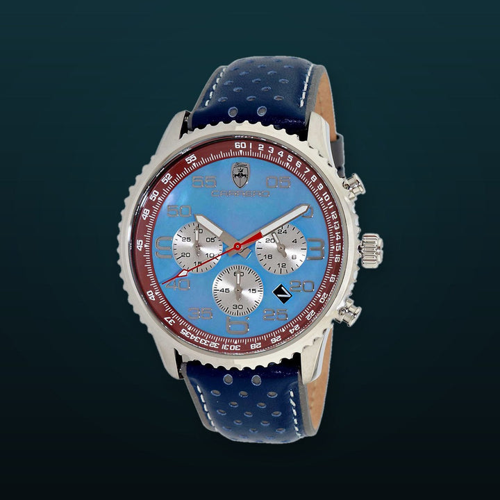 Aureum SILVERTONE/WHITE-BROWN Blue Dial