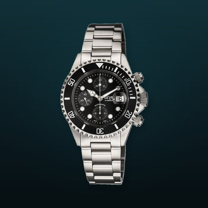 Wall Street Gevril Sellita SW500 Automatic Swiss Made Chronograph Ceramic Bezel Black | Black Dial