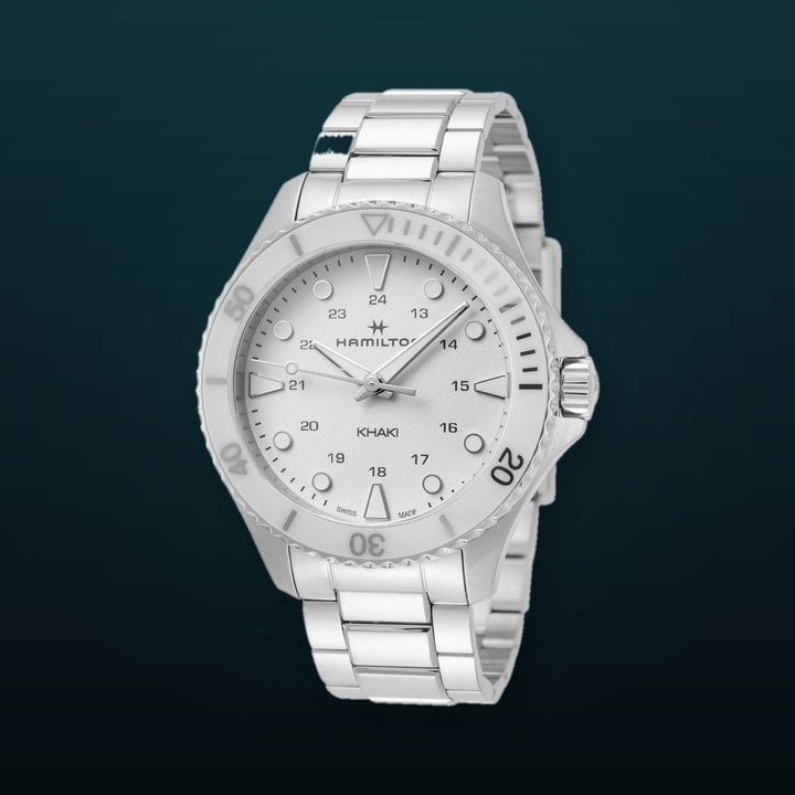 Khaki Navy 37mm / White / Silver White Dial