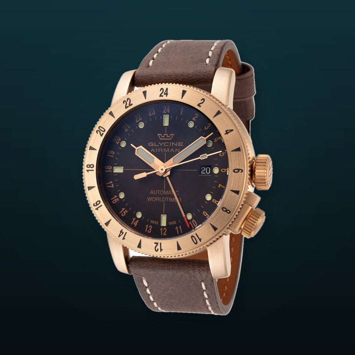 Airman Contemporary Bronze GMT 44mm / Brown / Dark Brown Brown Dial