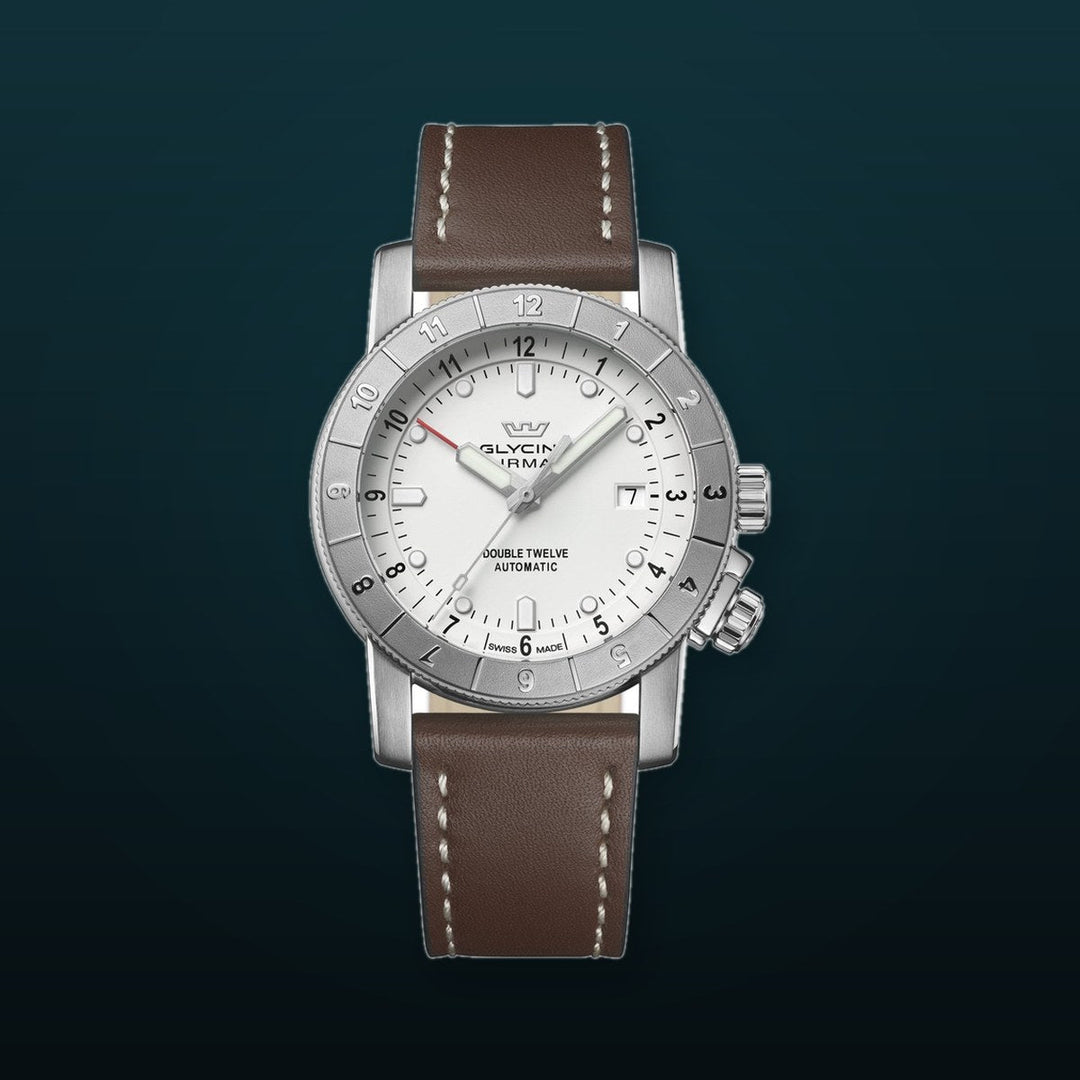 Ariman Double Twelve 42mm / White / Brown White Dial