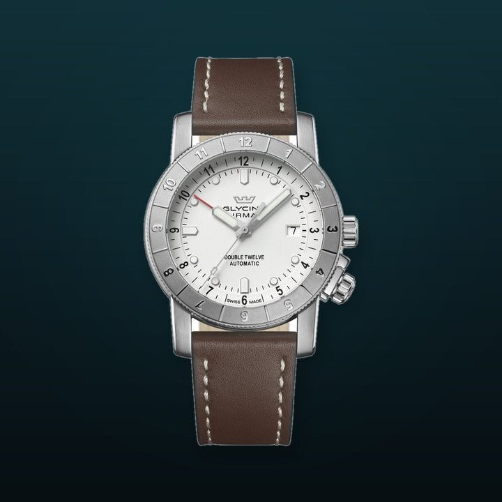 Ariman Double Twelve 42mm / White / Brown White Dial