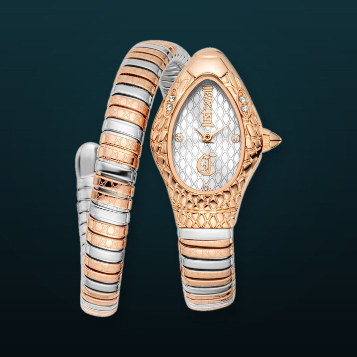 Snake 20mm / Silver / Silver and Rose Gold Silver Dial
