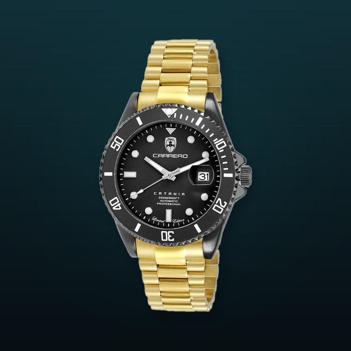 CATANIA -PD IP-BLACK / GOLDTONE Black Dial
