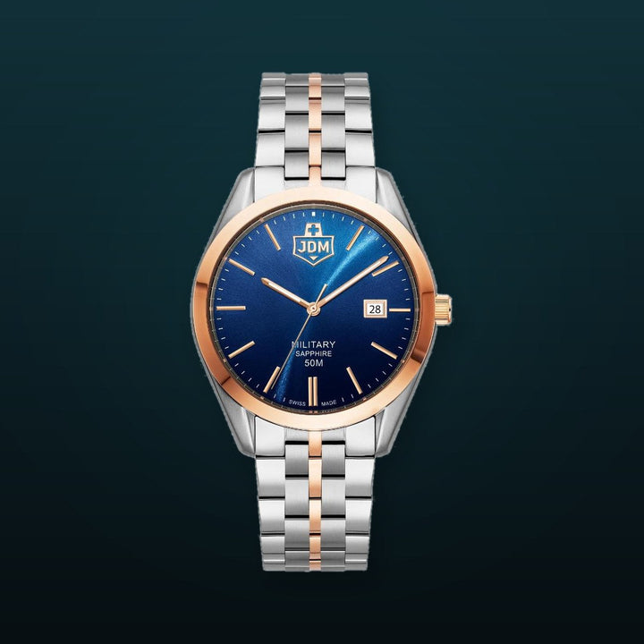 Interlaken Gents Blue dial, two-tone  bracelet Blue Dial