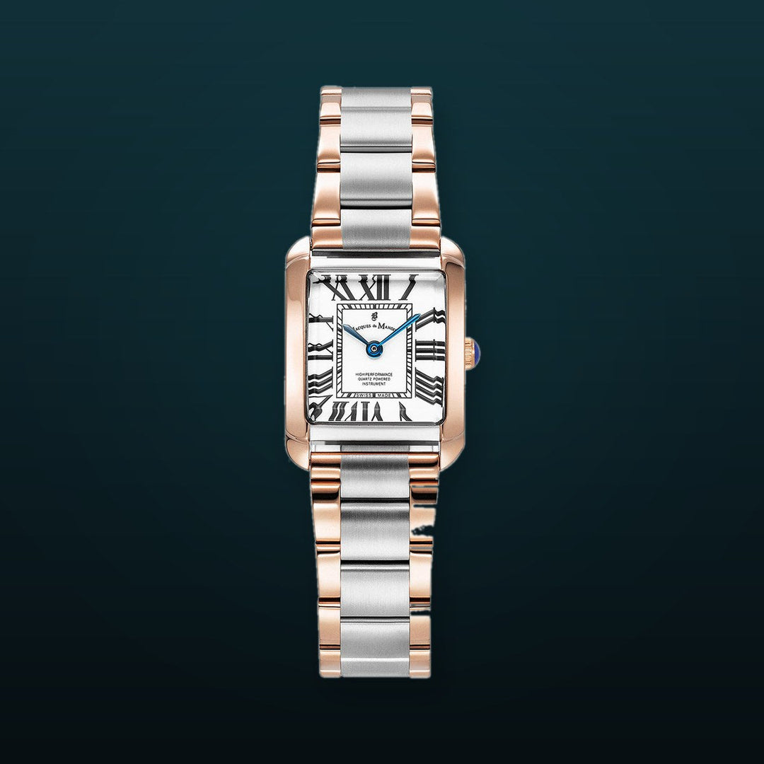 Emily Bicolor Rose & Silver White Dial