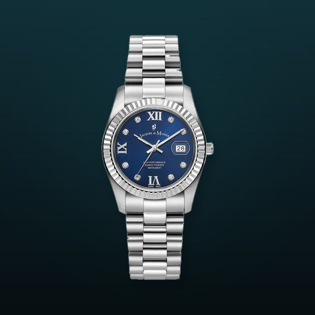 Inspiration Roman II Blue dial, stainless steel bracelet Blue Dial