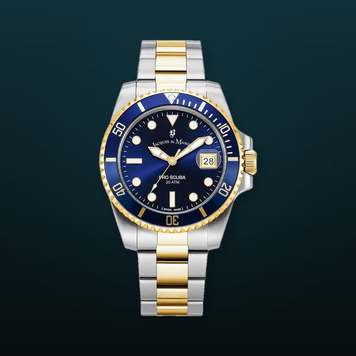 Pro Scuba 43mm Blue dial, bicolor stainless steel bracelet, blue unidirectional bezel Blue Dial