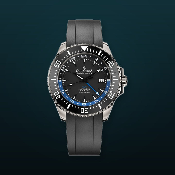 Deep Marine Explorer VI 6000M - GMT True Dive Black/BlueGMT Black Dial