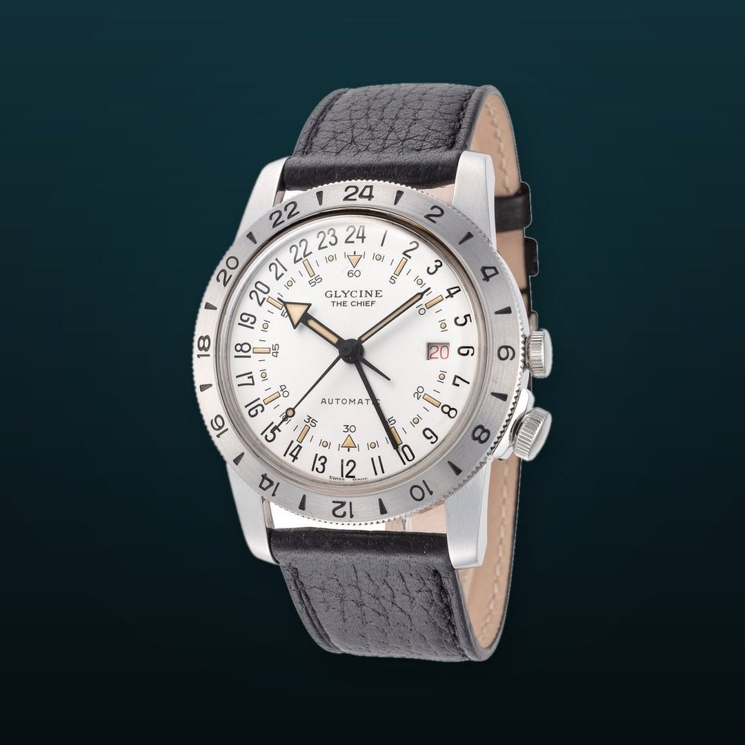 Airman The Chief GMT 40mm / White / Black White Dial