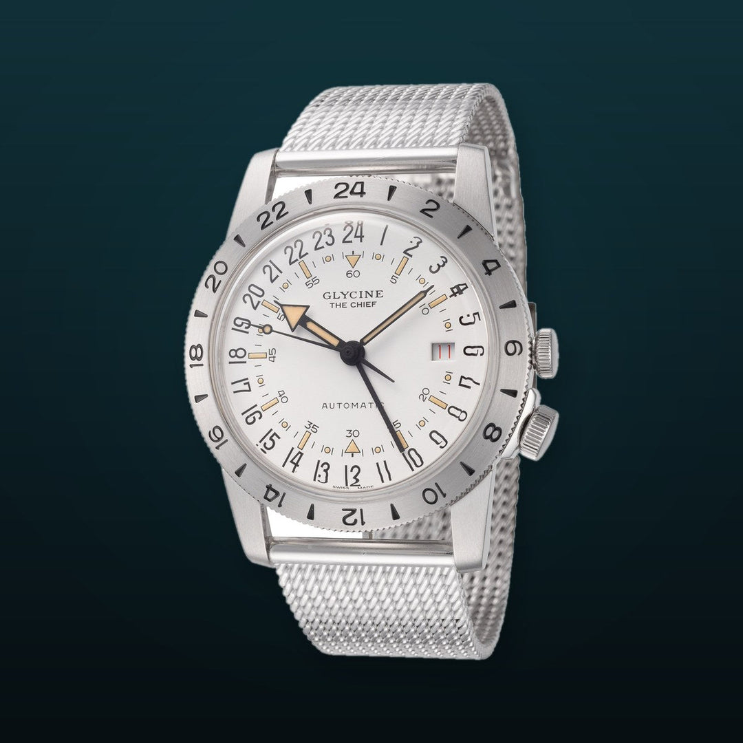 Airman The Chief GMT 40mm / White / Silver White Dial