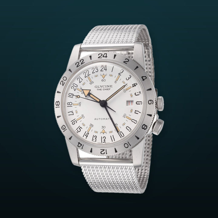 Airman The Chief GMT 40mm / White / Silver White Dial