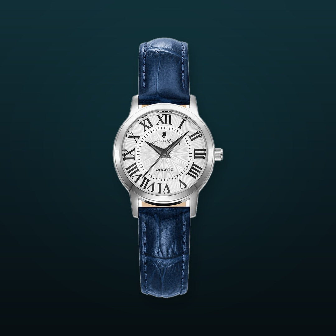 Genesis Ladies Blue leather strap White Dial