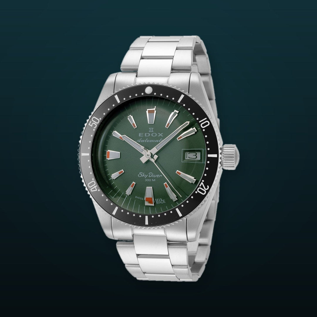 SkyDiver 38mm / Green / Silver | Green Dial