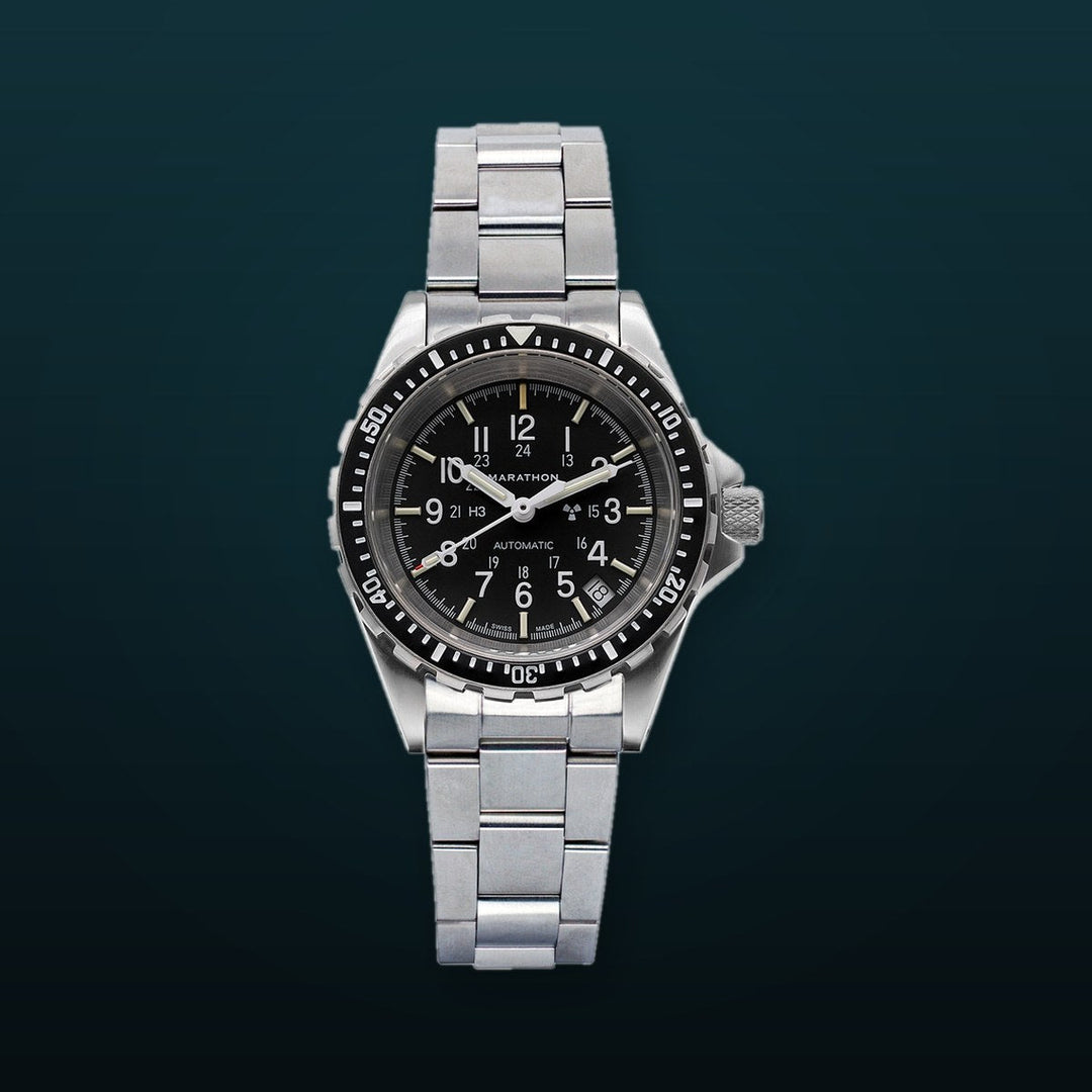 Divers Auto Medium Search and Rescue Black NGM/Steel Bracelet Matte Black Dial