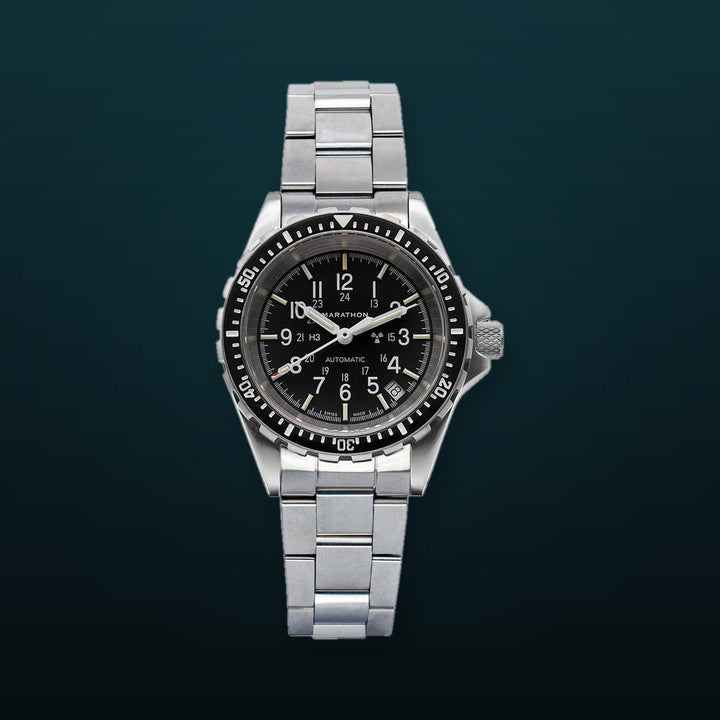 Divers Auto Medium Search and Rescue Black NGM/Steel Bracelet Matte Black Dial