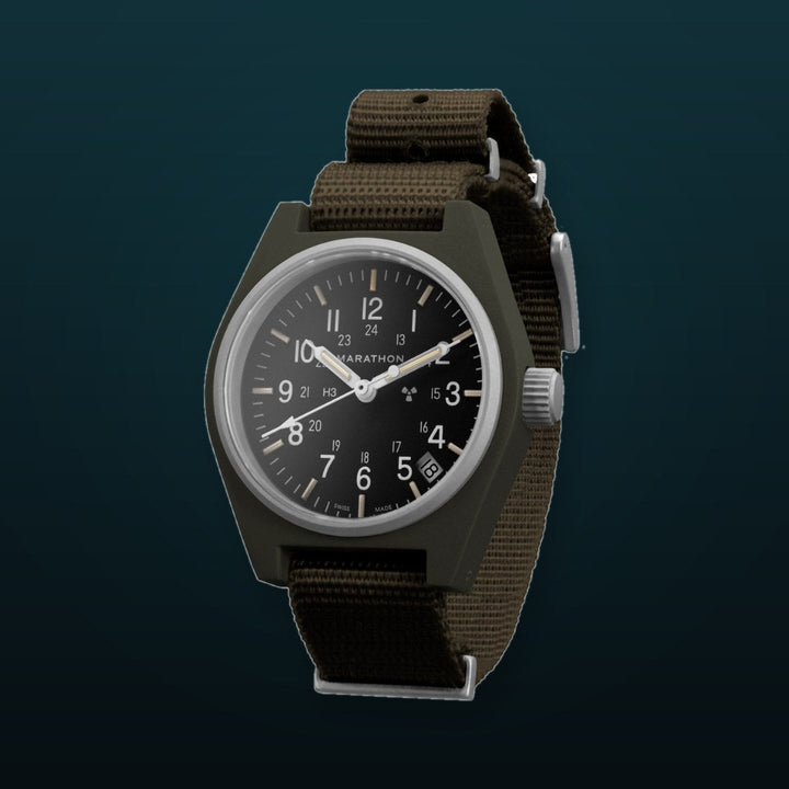 General Purpose Quartz Black US Gov/Nylon Matte Black Dial