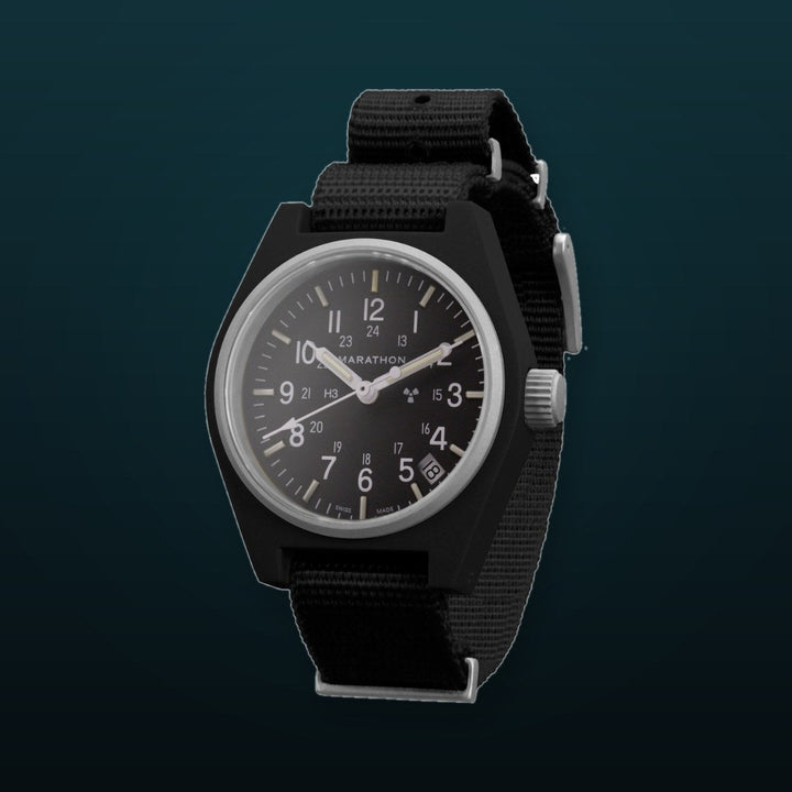 General Purpose Quartz Black US Gov/Nylon Matte Black Dial