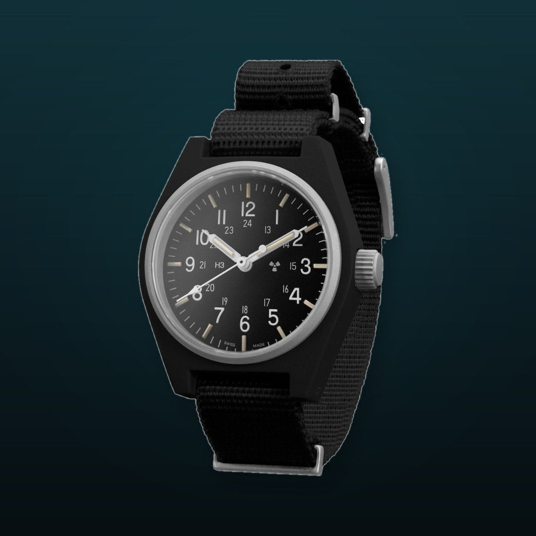 General Purpose Quartz Black US Gov/Def Std Matte Black Dial