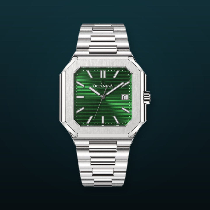 Tenuis Ultra-Thin Automatic Watch – Green/Silver