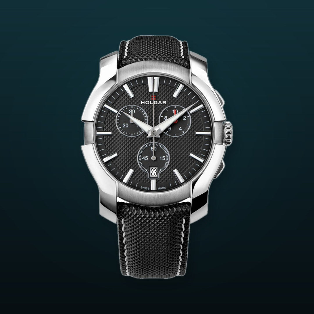 Black & Silver Chronograph 44mm | Black Dial