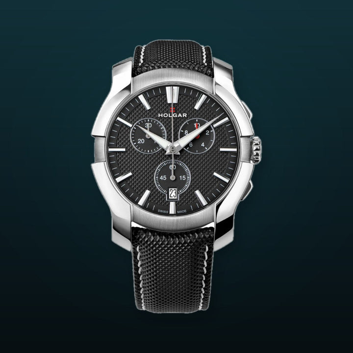 Black & Silver Chronograph 44mm | Black Dial