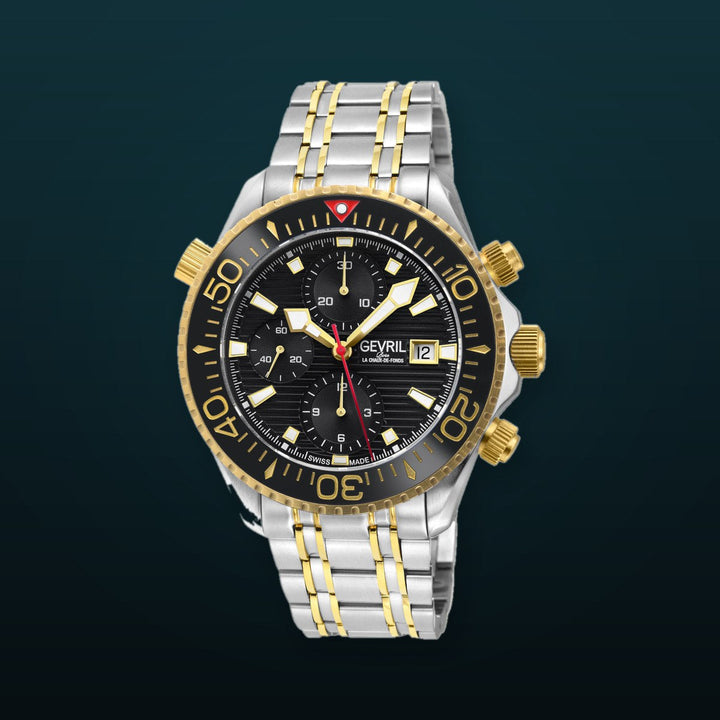 Hudson Yards Chronograph SW500 Chronograph , helium valve Diver BG | Black Dial