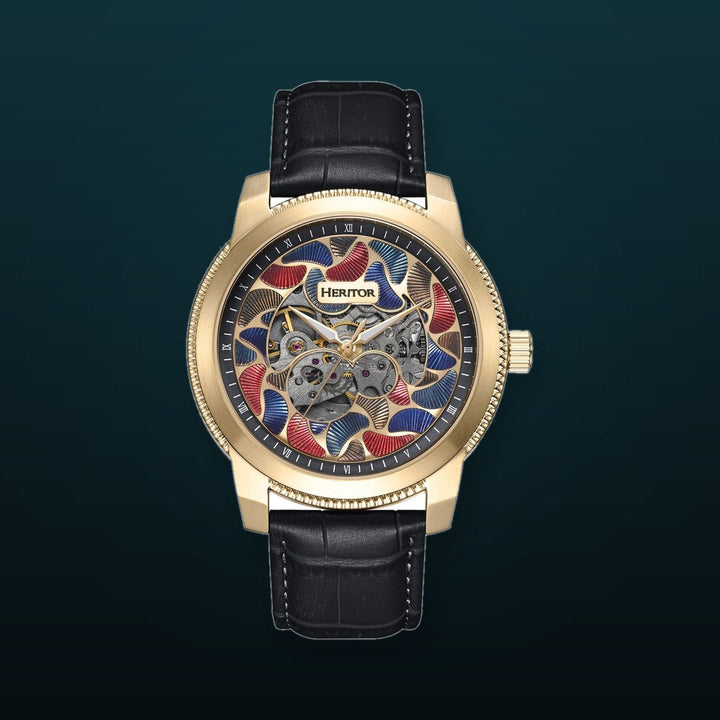 Emmanuel Semi Skeleton Custom Dial Black/Gold | MULTICOLOR Dial