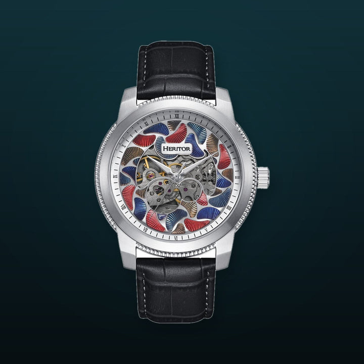 Emmanuel Semi Skeleton Custom Dial Black/Silver MULTICOLOR Dial