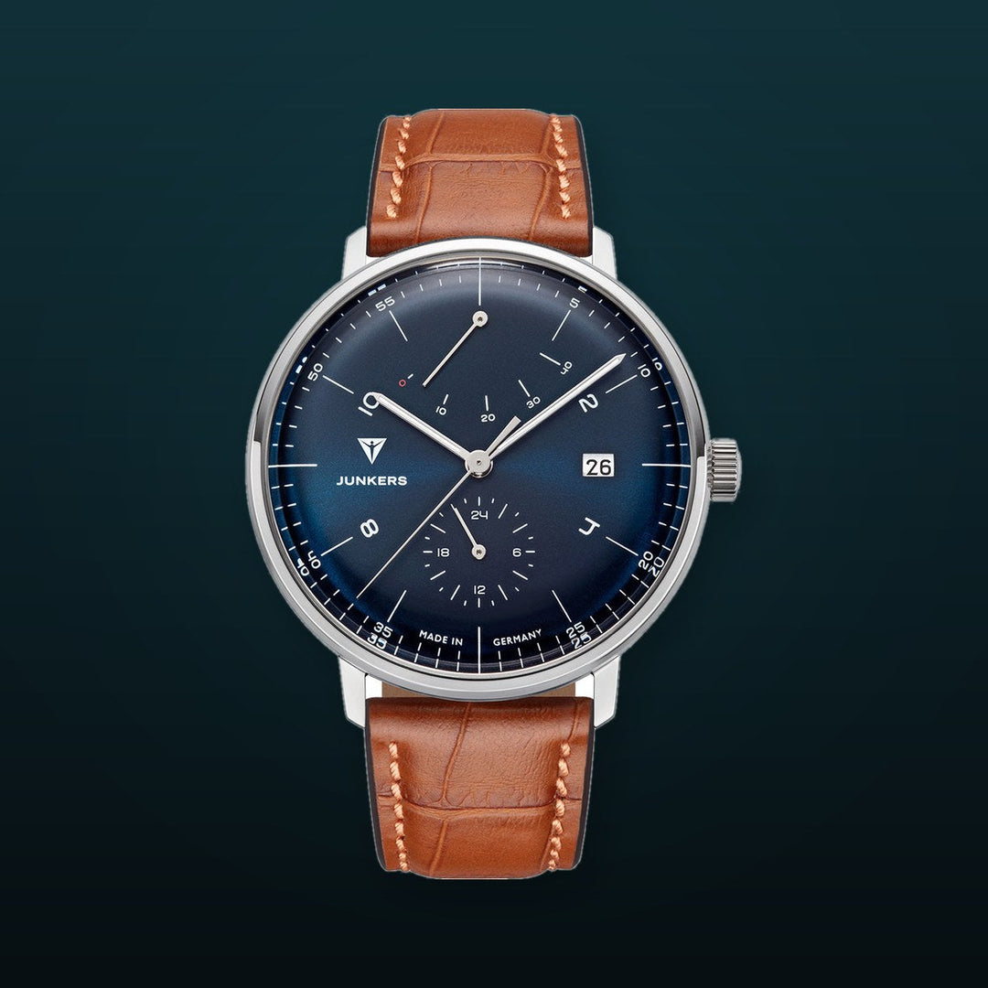 Bauhaus Power Reserve Leather / Petrol | Petrol Dial