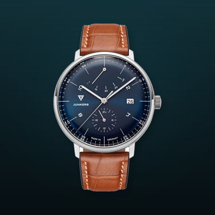 Bauhaus Power Reserve Leather / Petrol | Petrol Dial