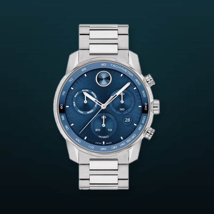 Movado 44mm / Silver / Blue | Blue Dial
