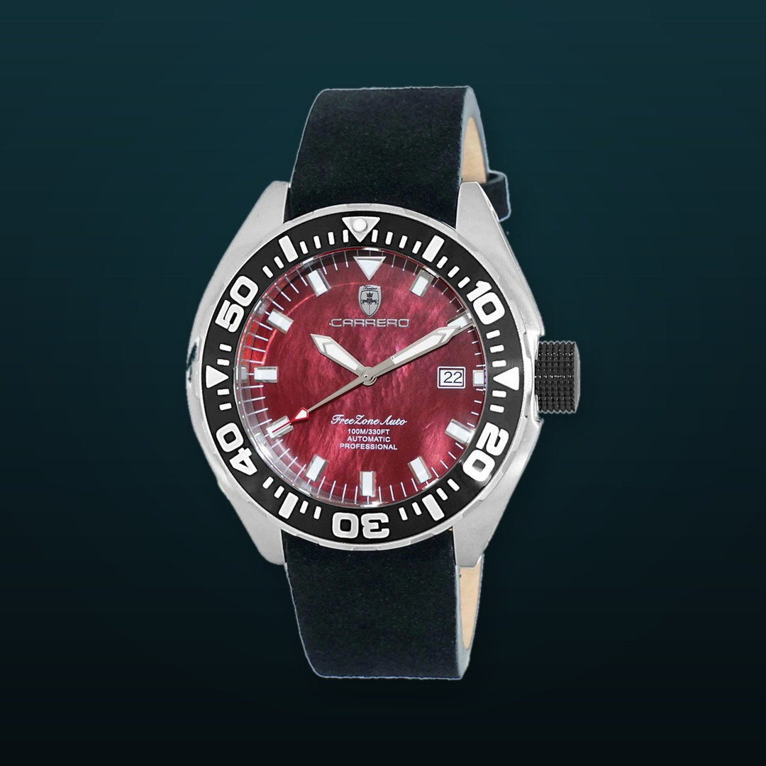 FreeZone-Auto Maroon / Black | Maroon Dial