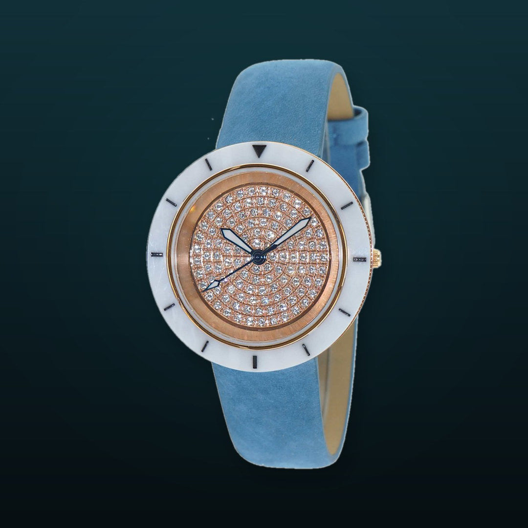 TOULON WHITE-ROSE / BLUE | Silver tone Dial