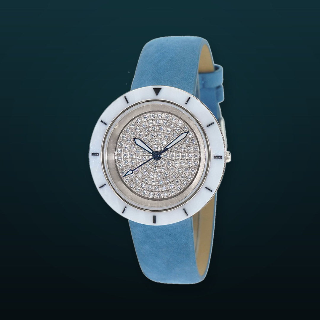 TOULON WHITE-SILVER / BLUE | Silver tone Dial